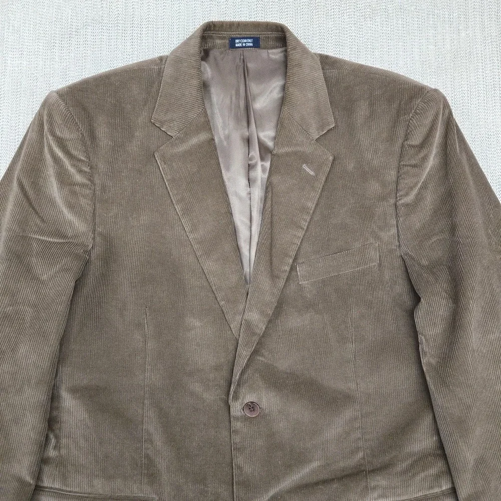 Meeting Street Blazer Mens 44 Brown Corduroy Single Breasted Sport Coat Jacket